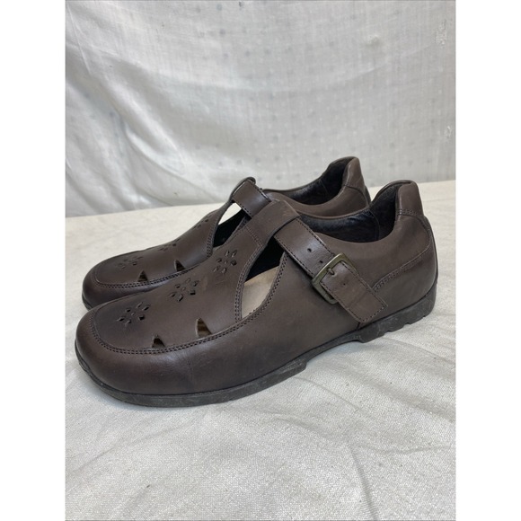 Birkenstock Shoes - Footprints by Birkenstock T Strap Mary Jane Shoes Brown‎ Leather 39 US 8 Flowers